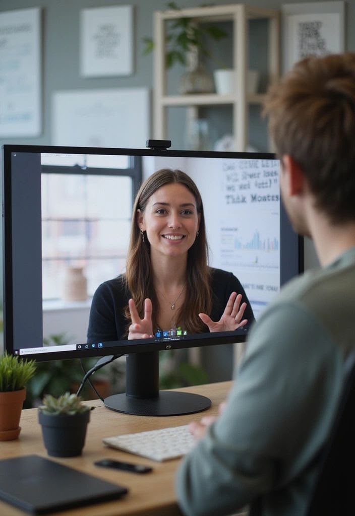 Online lesson in a virtual classroom